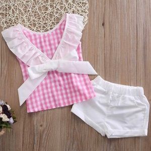 New Pink Plaid two piece outfit
